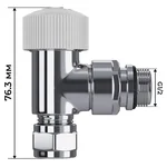 Набор термостатический угловой Royal Thermo Design Pro 15мм М30х1,5 (Хром) 4