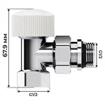 Набор термостатический угловой Royal Thermo Design 1/2"М30х1,5 (Хром) 4