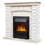 Каминокомплект:Очаг Electrolux EFP/P-1020LS с порталом Porto Classic камень белый, шпон беленый дуб 2