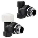 Набор термостатический угловой Royal Thermo Design 1/2"М30х1,5 (Черный) 1