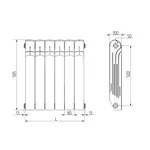Радиатор алюминиевый Royal Thermo Indigo 500 - 6 секц. 2