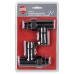 Набор дизайн-вентилей Royal Thermo PIANO, прямой (черный) 1/2" 5