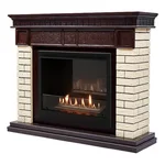 Каминокомплект: Биокамин Firelight BFP/P-2520, портал Bricks 25 камень бежевый, шпон темный дуб 1