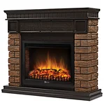 Портал Firelight Bricks Wood 25 камень коричневый, шпон темный дуб 1