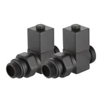 Набор дизайн-вентилей Royal Thermo CUBE, прямой (черный) 1/2" 4