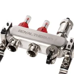 Коллектор Royal Thermo нерж. в сборе с расходомерами 1" ВР-3/4" НР с автомат. воздухоотвод-ми 2 вых. 6