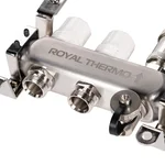 Коллектор Royal Thermo нерж. в сборе с расходомерами 1" ВР-3/4" НР с автомат. воздухоотвод-ми 2 вых. 7