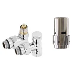 Набор термостатический угловой Royal Thermo Design 1/2" Click (Хром) с термоголовкой Design (Хром) 1