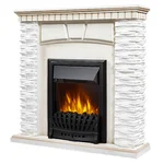 Портал Firelight Porto Classic камень белый, шпон беленый дуб 1