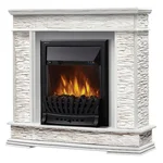 Портал Firelight Scala Classic камень сланец скалистый белый, шпон белый дуб 1