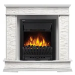 Портал Firelight Scala Classic камень сланец скалистый белый, шпон белый дуб 2