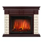 Каминокомплект Firelight: Очаг EFP/P- 2520LS, портал Bricks 25 камень бежевый, шпон темный дуб 2