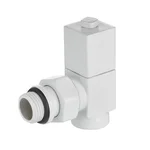 Набор дизайн-вентилей Royal Thermo CUBE, угловой (белый) 1/2" 2