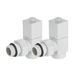 Набор дизайн-вентилей Royal Thermo CUBE, угловой (белый) 1/2" 3