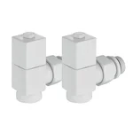 Набор дизайн-вентилей Royal Thermo CUBE, угловой (белый) 1/2" 5