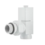 Набор дизайн-вентилей Royal Thermo CUBE, угловой (белый) 1/2" 6