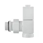 Набор дизайн-вентилей Royal Thermo CUBE, угловой (белый) 1/2" 7