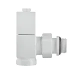 Набор дизайн-вентилей Royal Thermo CUBE, угловой (белый) 1/2" 8