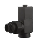 Набор дизайн-вентилей Royal Thermo CUBE, угловой (черный) 1/2" 6