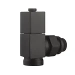 Набор дизайн-вентилей Royal Thermo CUBE, угловой (черный) 1/2" 7