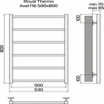 Полотенцесушитель Royal Thermo Axel П6 500х800 стальной 8