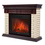 Портал Firelight Bricks 25 камень бежевый, шпон темный дуб 1