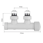 Узел нижнего подключения термостатический угловой Royal Thermo Design Pro 15мм М30х1,5 (Белый) 4