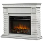 Каминокомплект: Очаг Electrolux 2720RLS N, портал Bricks 25 белая эмаль 1