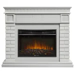 Каминокомплект: Очаг Electrolux 2720RLS N, портал Bricks 25 белая эмаль 2