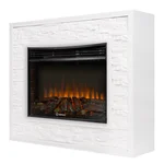 Каминокомплект: Очаг Electrolux 3320RLS N, портал Loft 30 камень белый, бел.эмаль 1
