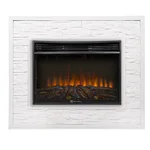 Каминокомплект: Очаг Electrolux 3320RLS N, портал Loft 30 камень белый, бел.эмаль 2