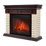 Каминокомплект: Очаг Electrolux EFP/P-3020LS N, портал Bricks 30 камень бежевый, шпон темный дуб 1