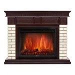 Каминокомплект: Очаг Electrolux EFP/P-3020LS N, портал Bricks 30 камень бежевый, шпон темный дуб 2