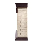 Каминокомплект: Очаг Electrolux EFP/P-3020LS N, портал Bricks 30 камень бежевый, шпон темный дуб 3