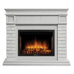 Каминокомплект: Очаг Electrolux EFP/P-2520LS N, портал Bricks 25 камень белый, белая эмаль 2