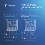 Комплект три умных реле (2 канала с нейтралью) и хаб HOMMYN RN02HOMKIT11 4