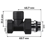 Набор термостатический прямой Royal Thermo Design 1/2"М30х1,5 (Черный) 6